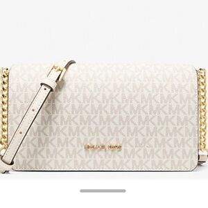 Michael Kors Cream Crossbody Bag with Gold Accents
